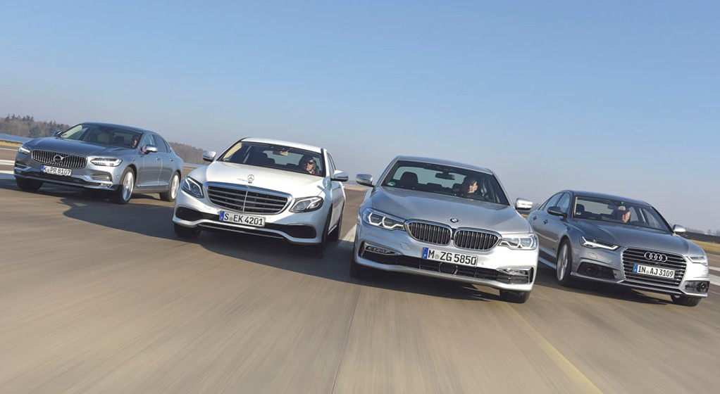 Superoszczędne limuzyny - Volvo S90 kontra Mercedes E 220d, BMW 520d i Audi A6 2.0 TDI