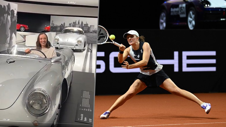 Iga Świątek w muzeum marki Porsche w Stuttgarcie