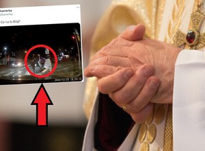 Zauważył na pasach księdza z ministrantem. Wszystko nagrał [WIDEO]