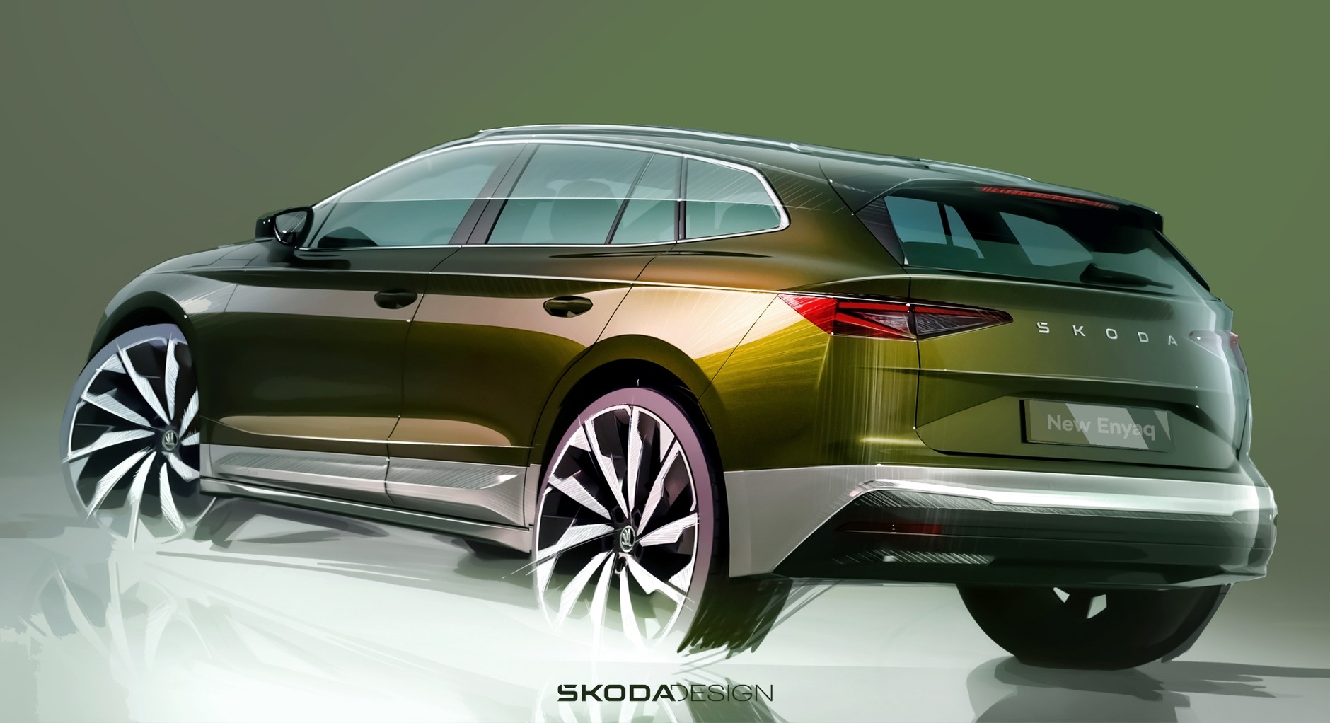 Skoda Enyaq po liftingu - szkic
