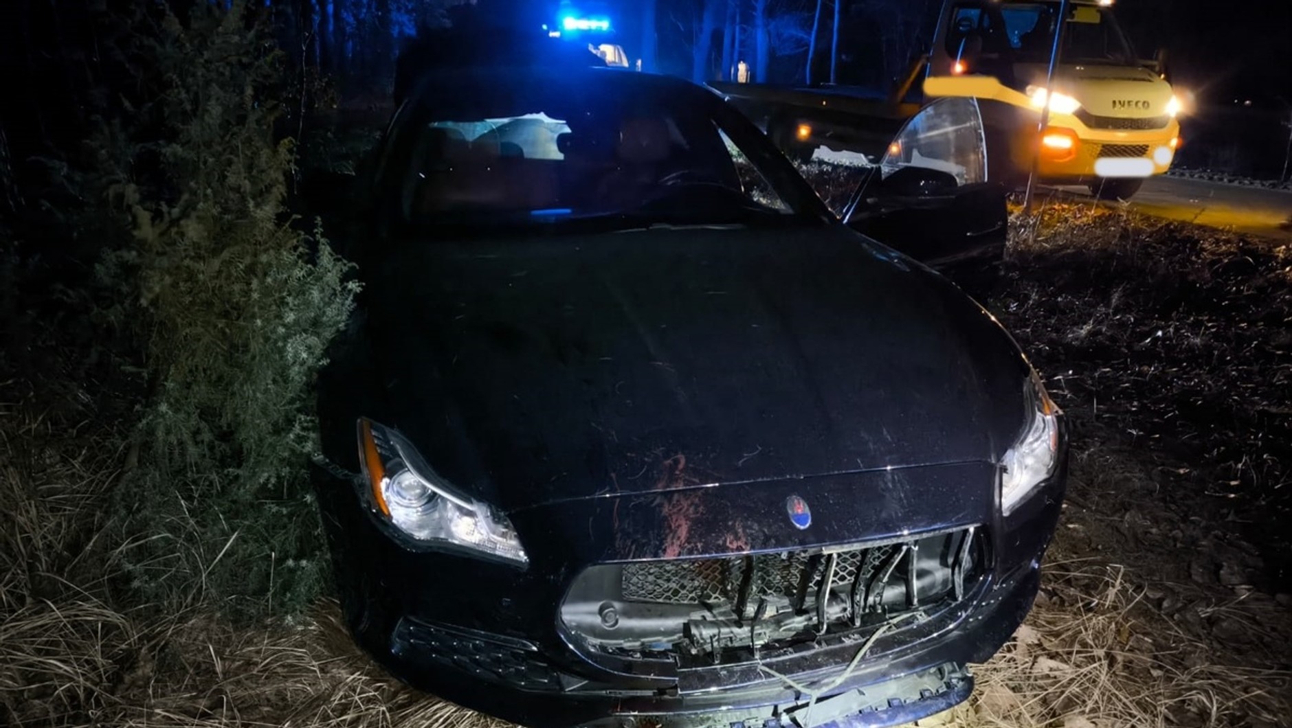 Kierująca maserati zderzyła się z dzikiem
