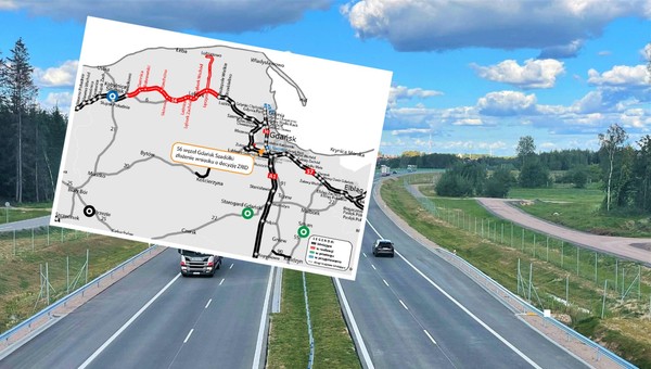 S6 węzeł Gdańsk Szadółki - mapa