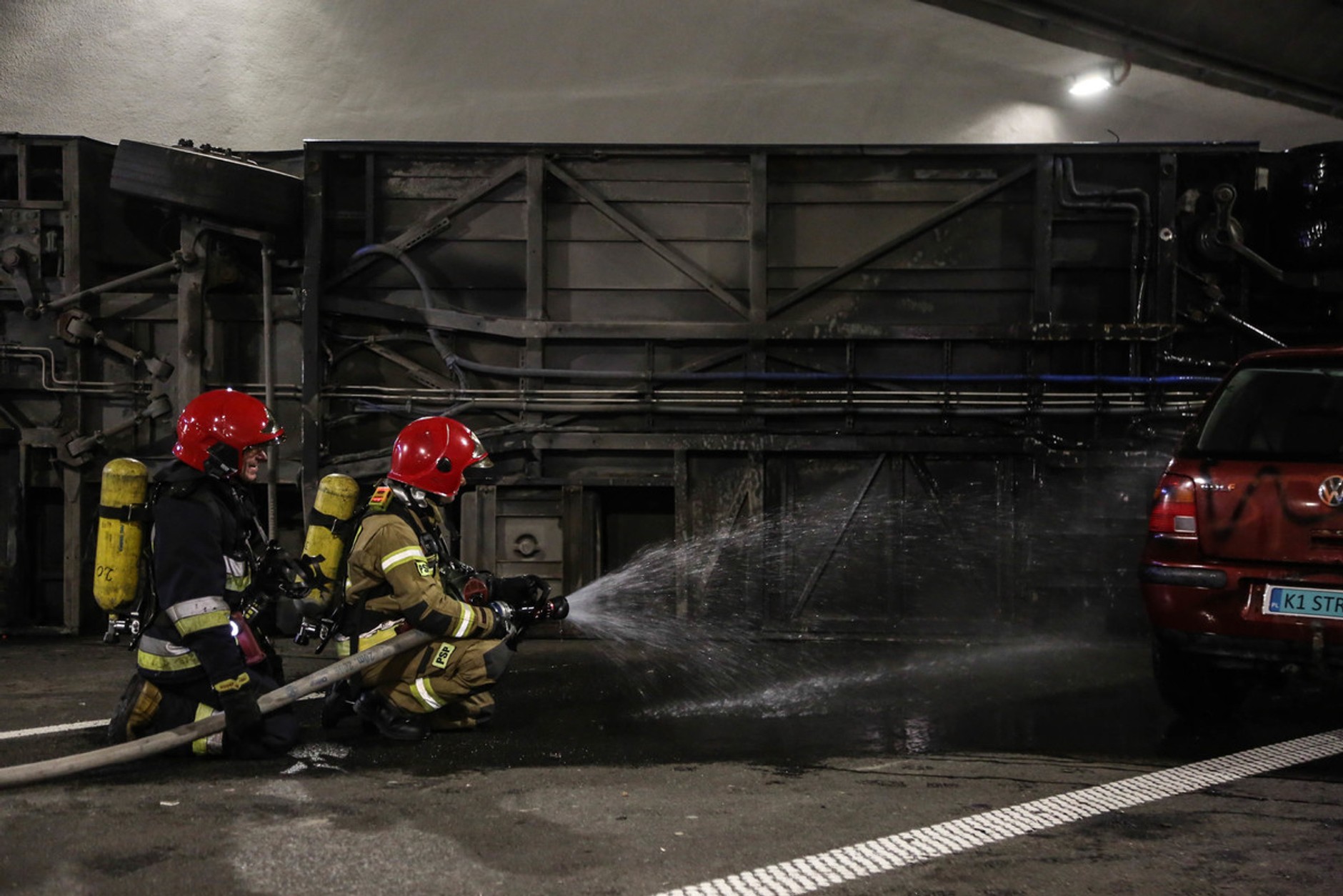 Ćwiczenia w tunelu drogi S7 na Zakopiance