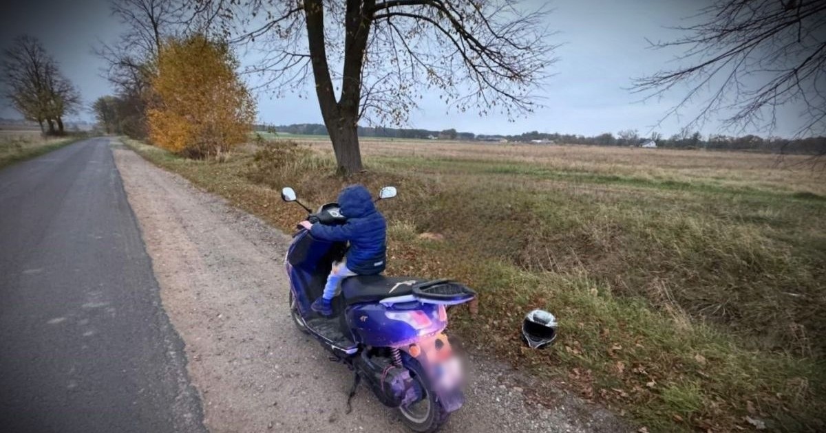  Był pod wpływem alkoholu. Przewoził na motorowerze 3-latka bez kasku