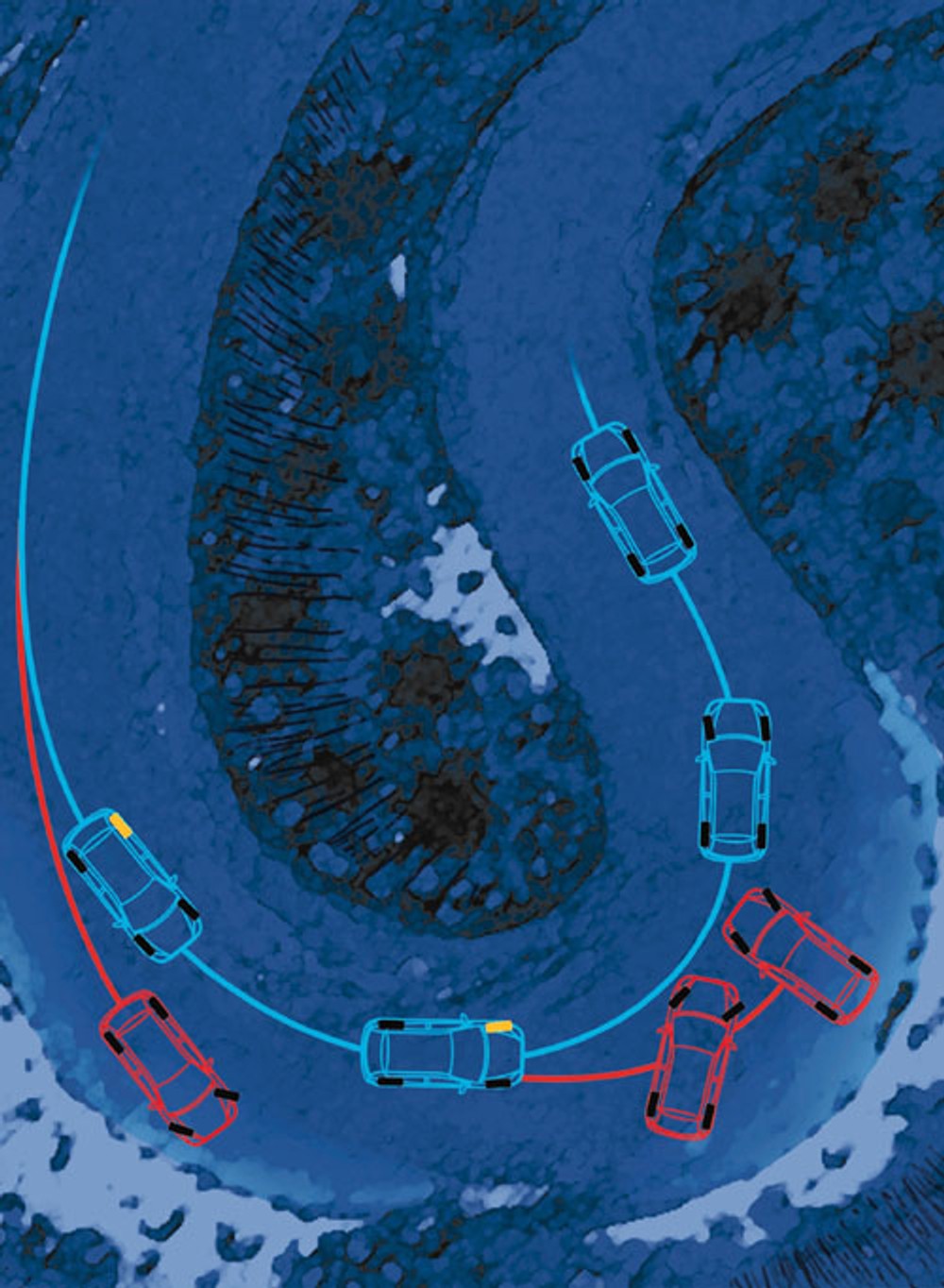 Hamuj zawsze przed zakrętem