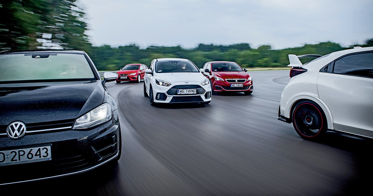 Focus RS vs 308 GTi vs Leon Cupra 290 vs Golf R vs Civic Type R