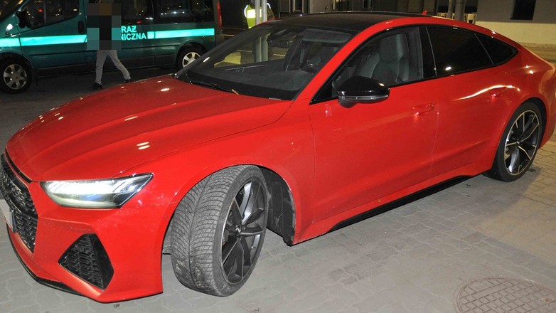 Odzyskane Audi RS7 na granicy z Ukrainą