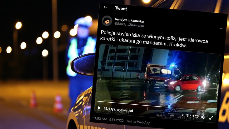 Policja sprawcą kolizji uznała kierowcę pojazdu uprzywilejowanego