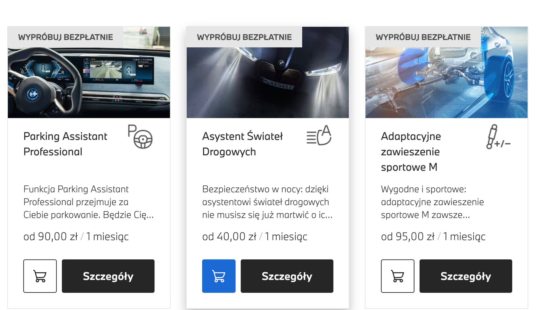 Funkcje w abonamencie BMW
