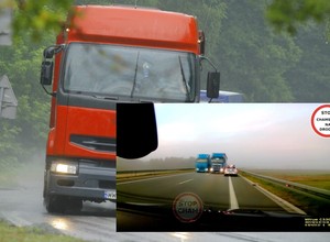 TIR wyprzedzał we mgle. Jechał na czołówkę z policją
