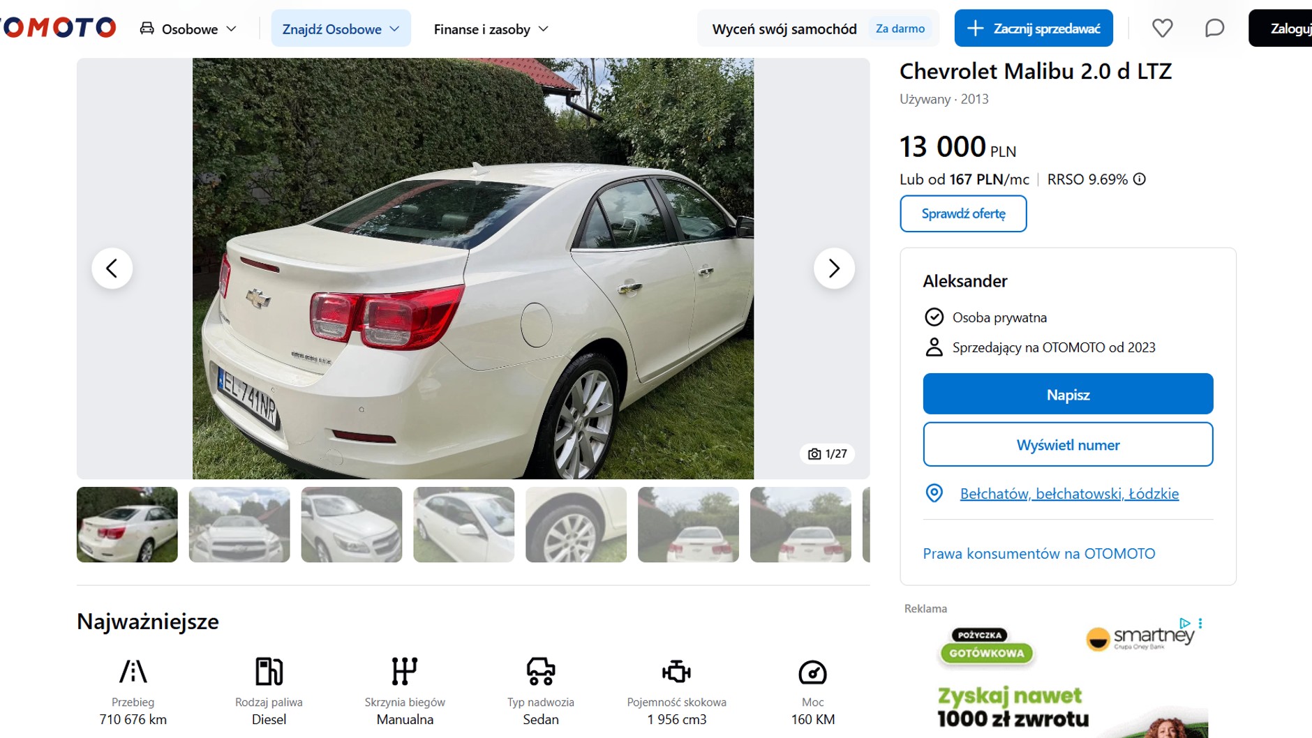 Chevrolet Malibu z przebiegiem 710 tys. km