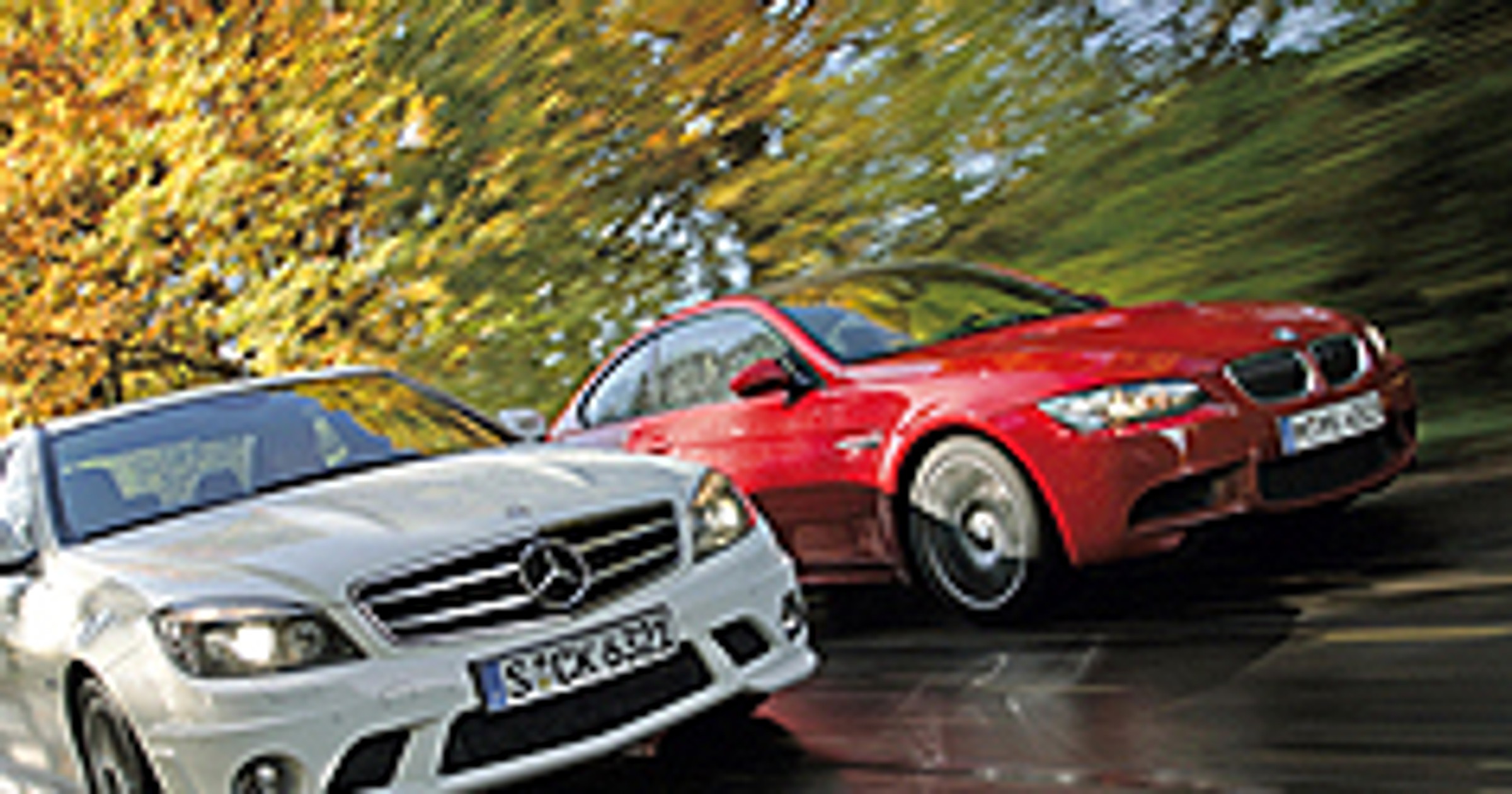 Mercedes C63 AMG kontra BMW M3 - Gaz do dechy!