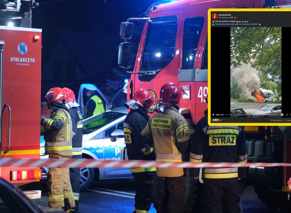 Pożar w Świeradowie-Zdroju. Spłonął miejski autobus - jeden z czterech