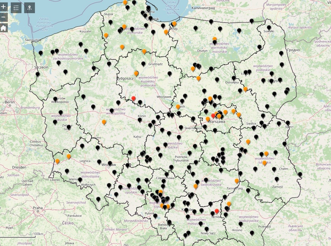 Policyjna mapa wypadków na drogach