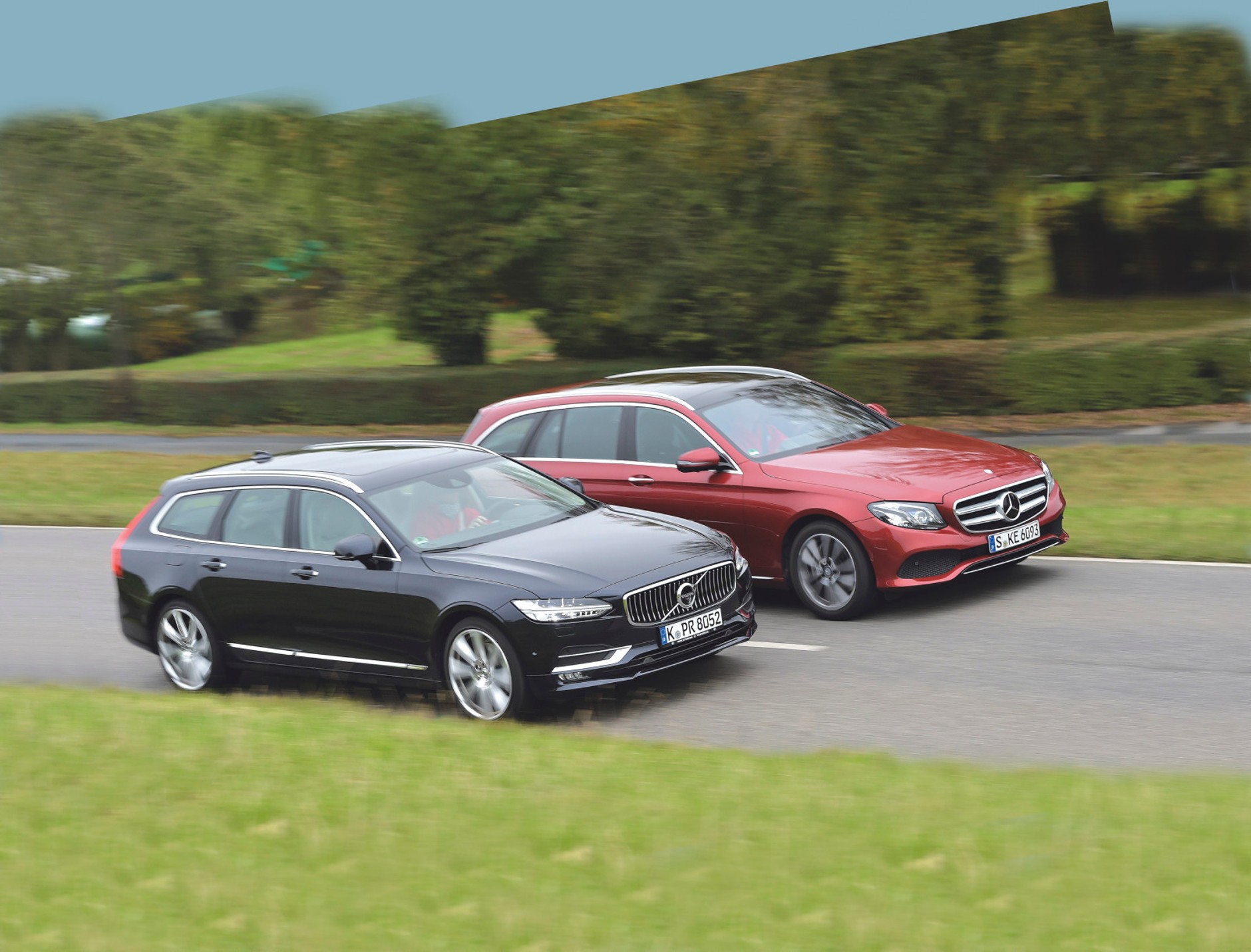 Porównanie: Mercedes E220d kontra Volvo V90 D4