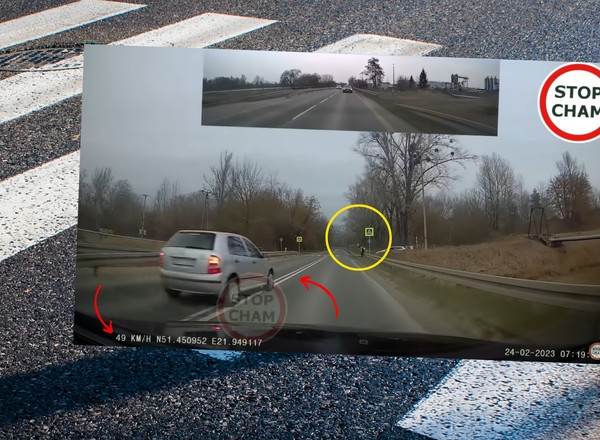 "Wyścig po utratę uprawnień". Policjant od razu wbiegł na drogę [WIDEO]