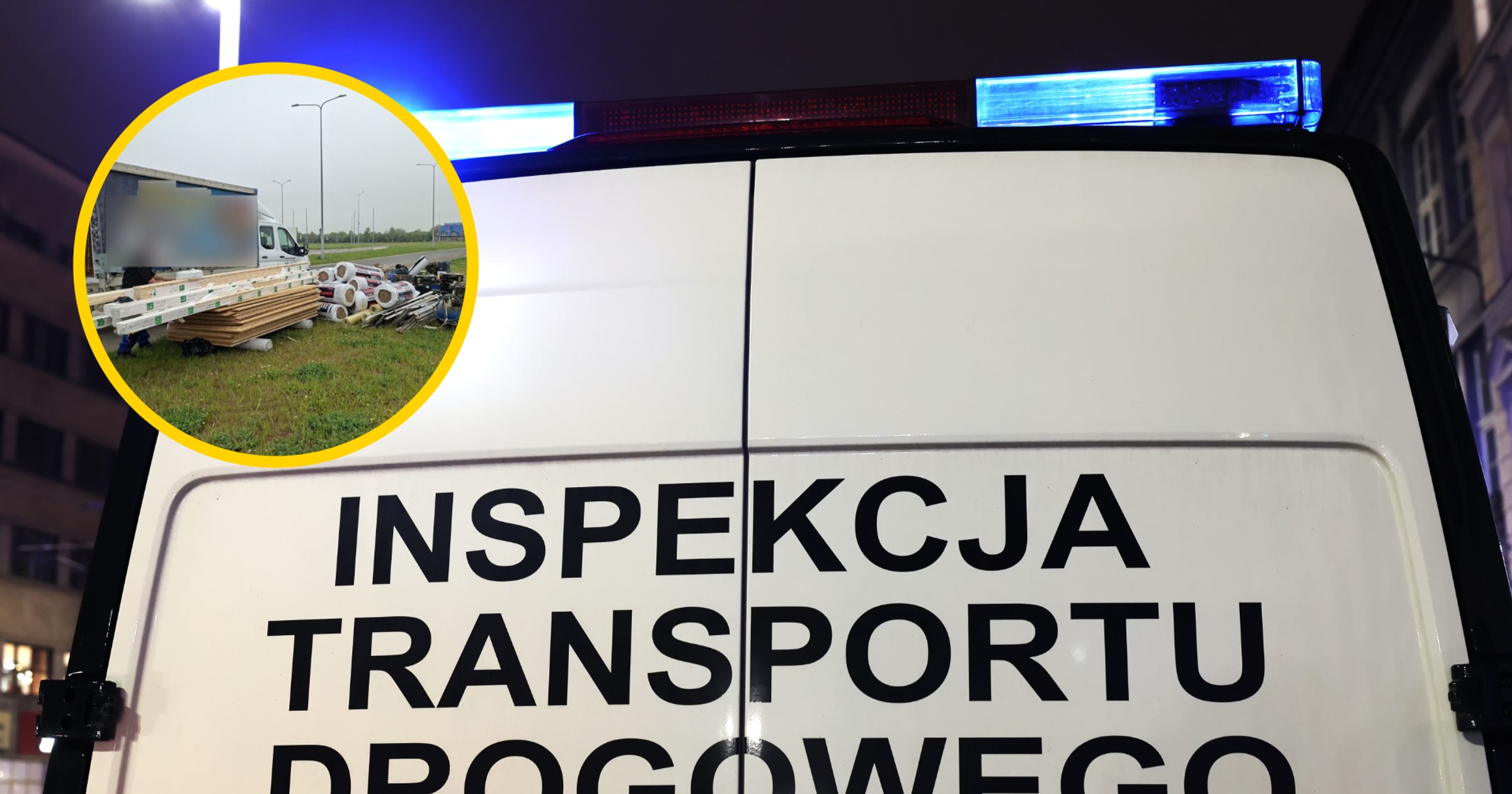 Samochód dostawczy zatrzymany na drodze ekspresowej S19
