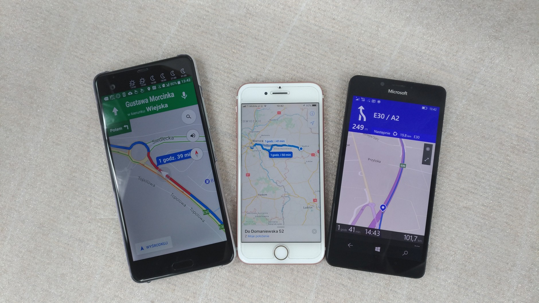 Telefony z nawigacją: Android, iOS, Windows Phone