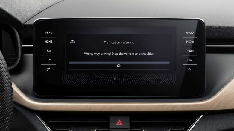 Ostrzeżenie o jeździe pod prąd - Skoda Scala