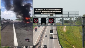 Autostrada w Rosji zablokowana przez butelki Coca-Coli 