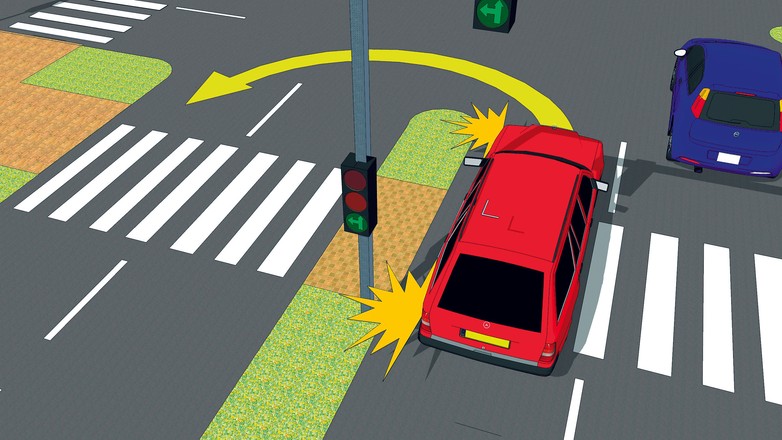 Zawracanie na zielonej strzałce w lewo