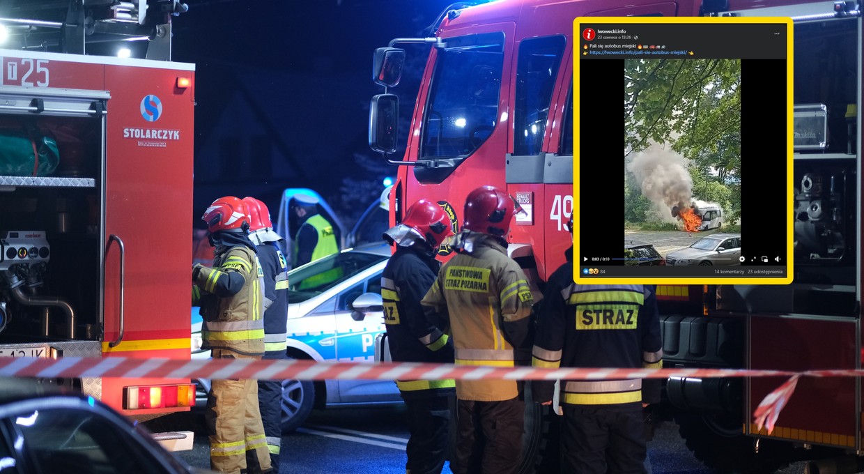 Pożar w Świeradowie-Zdroju. Spłonął miejski autobus - jeden z czterech