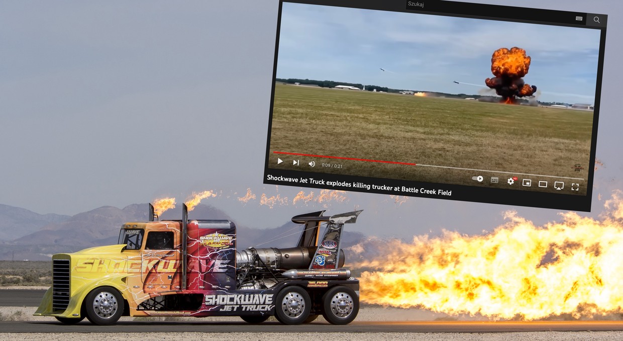 Odrzutowa ciężarówka eksplodowała podczas pokazów lotniczych [Wideo]