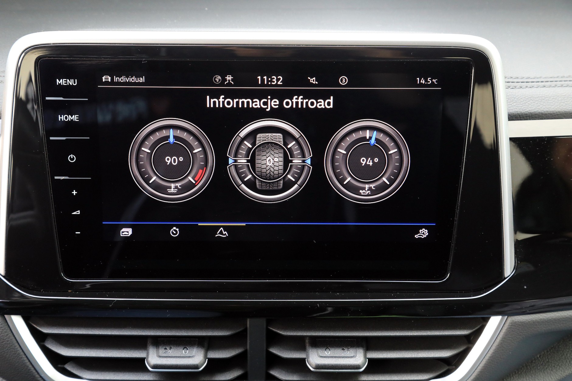 Kąt natarcia p/t 17,2°/17,5° i rampowy 13,5° to raczej w lżejszy teren