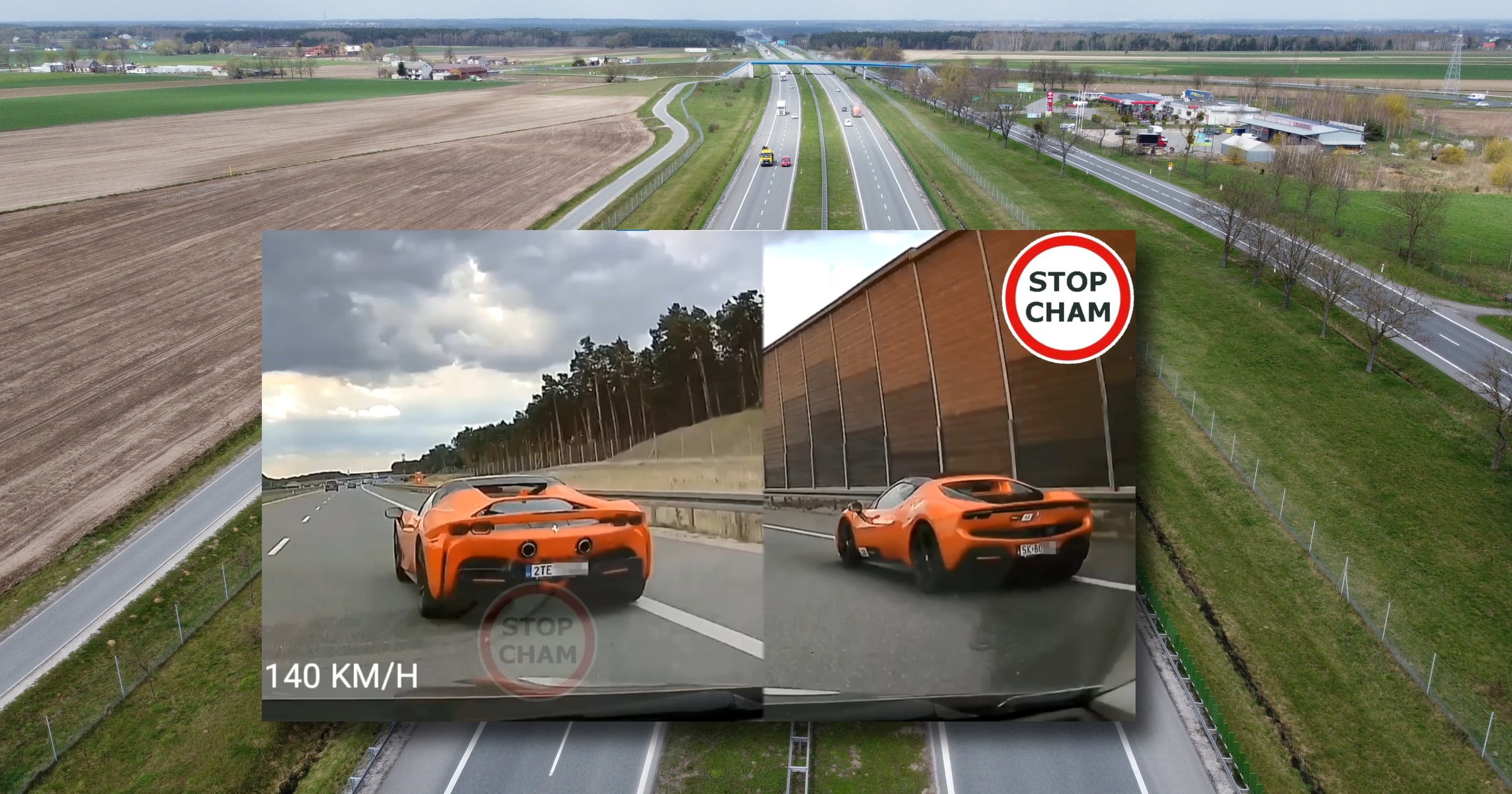 Kierowcy Ferrari urządzili sobie wyścig na autostradzie A1