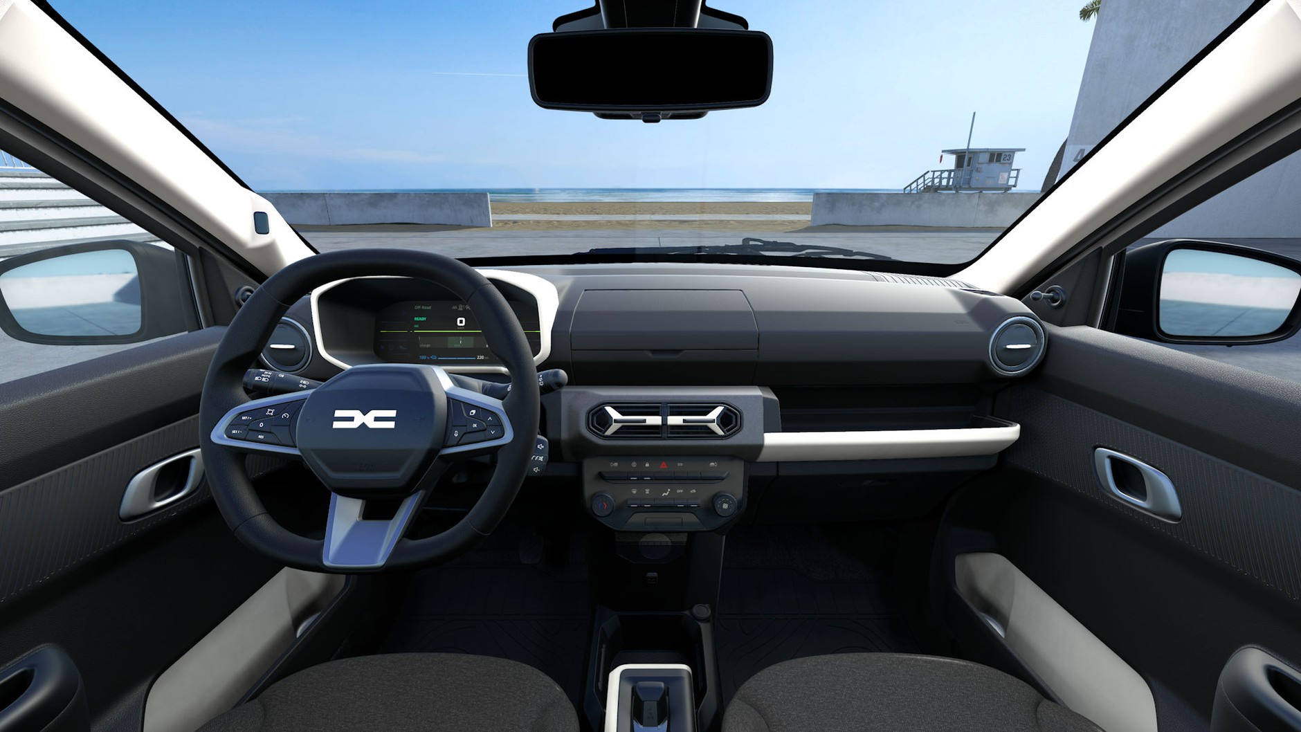 Wnętrze podstawowej wersji Dacii Spring