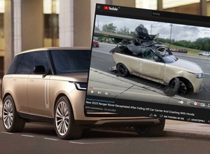 Całkowicie zniszczony nowy Range Rover stał na skrajnym pasie. Co się stało?