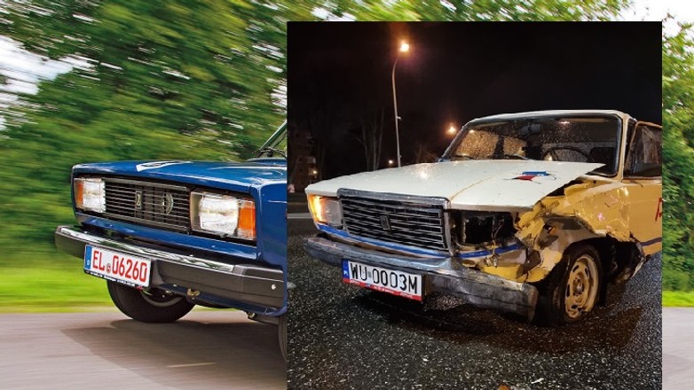 Zniszczona Łada z Panka