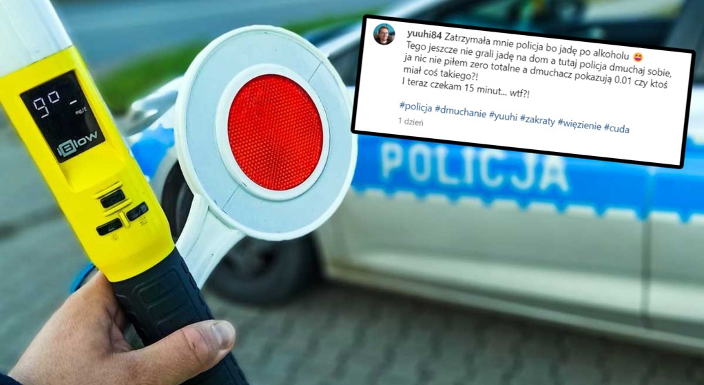 Nie pił alkoholu, a wydmuchał 0,01 (Screen: Instagram/yuuhi84)