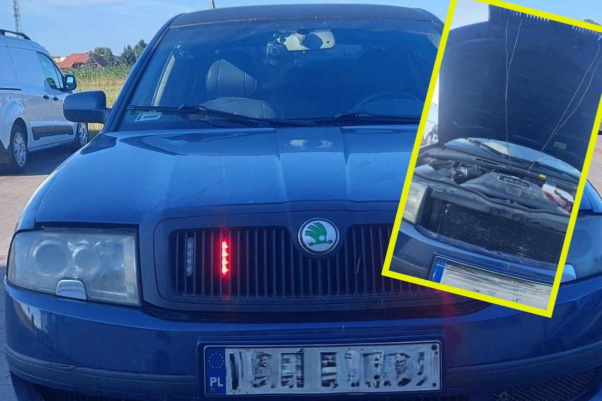 Policjanci otworzyli maskę skody i oniemieli. Kierowca stanie za to przed sądem