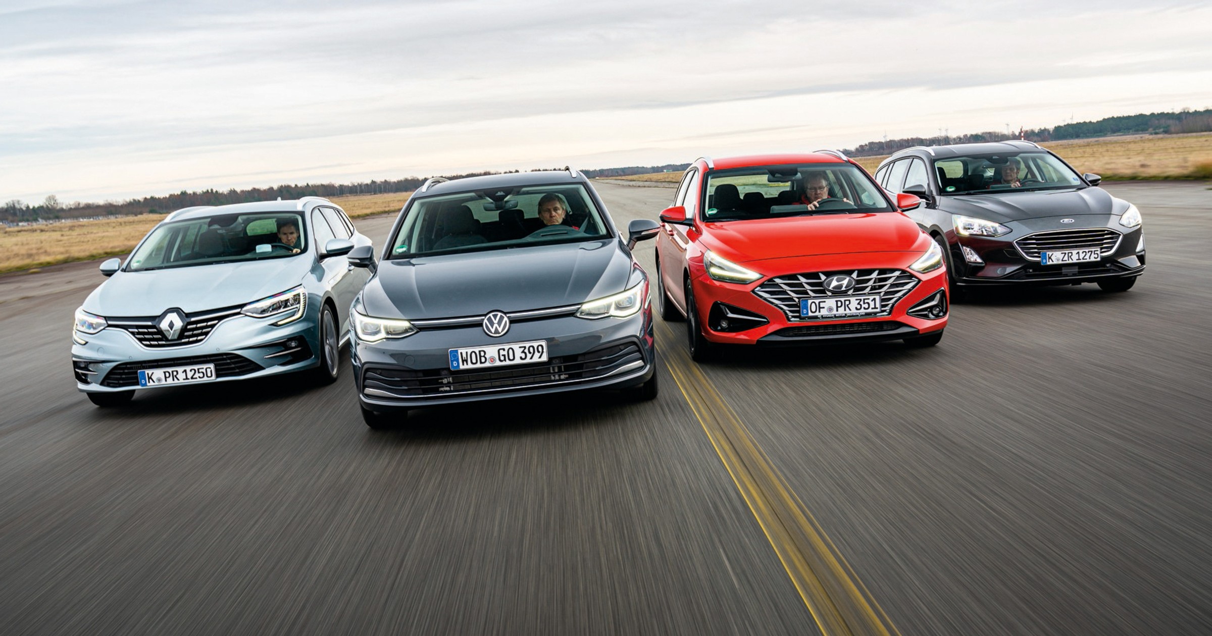 Porównanie kombi: Ford Focus, Hyundai i30, Renault Megane i Volkswagen Golf