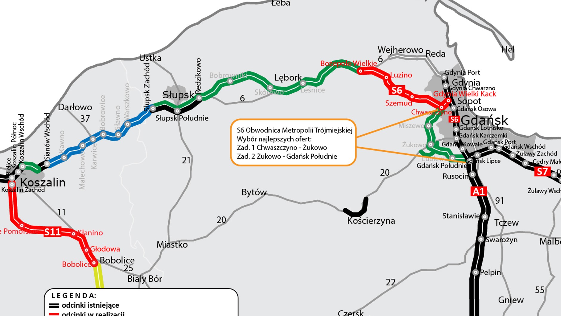 S6 plan budowy Obwodnicy Metropolii Trójmiasta