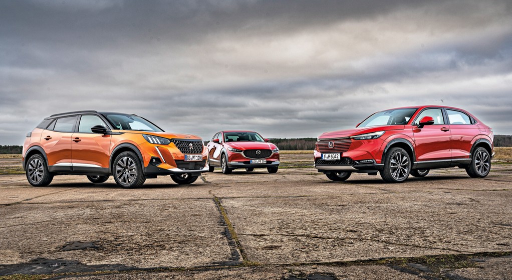 Honda HR-V, Mazda CX-30 i Peugeot 2008 - porównanie SUV-ów