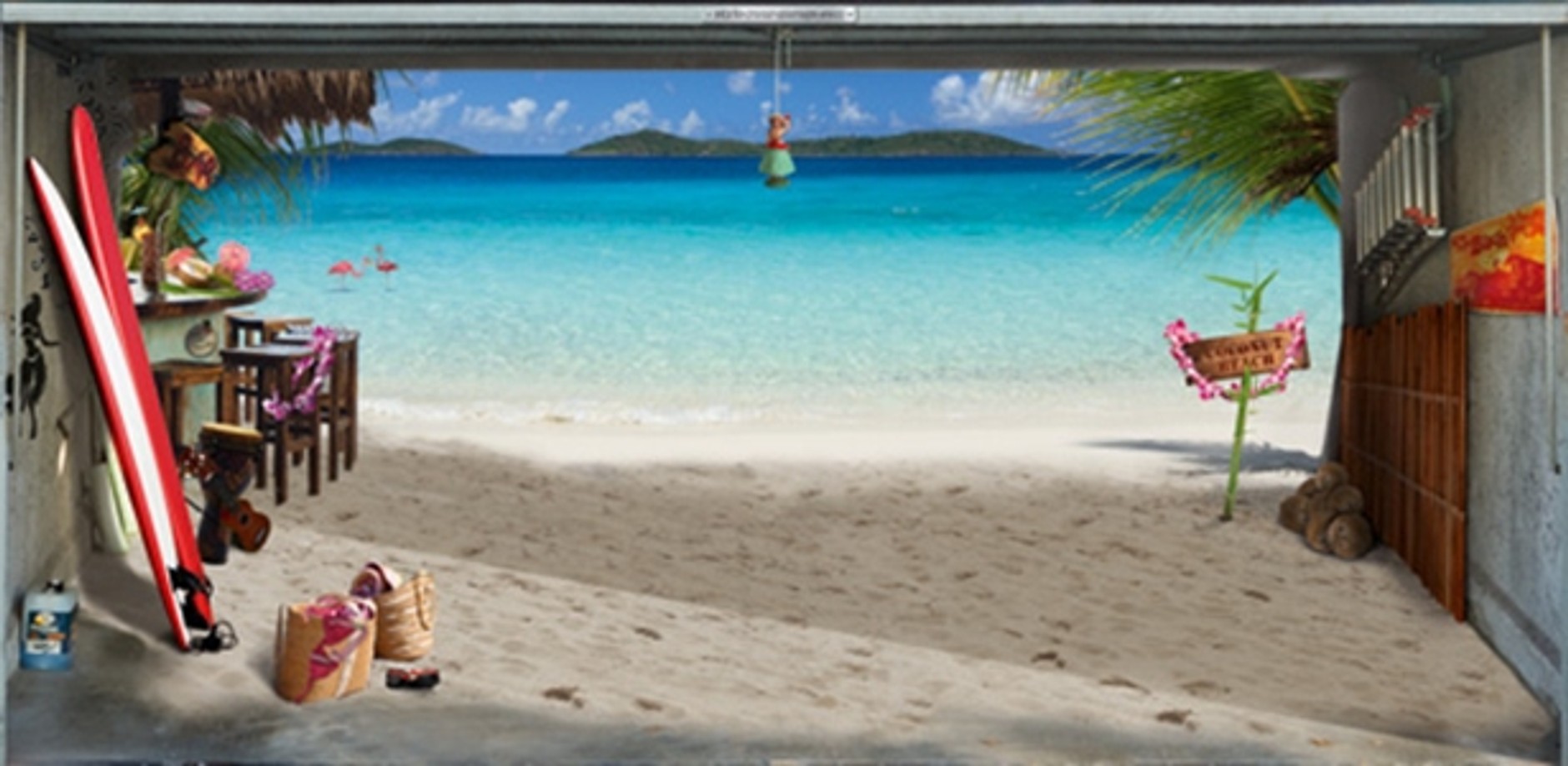 Odjechane naklejki na drzwi garażowe