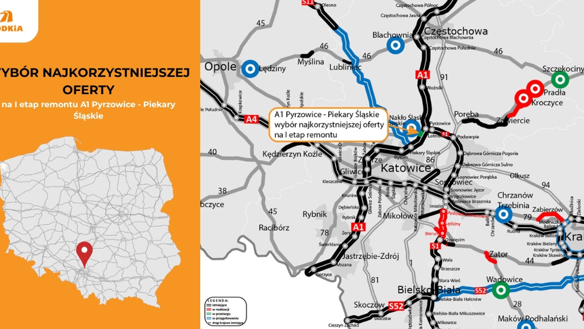 Krok bliżej do remontu pierwszego odcinka A1 z Pyrzowic do Piekar Śląskich