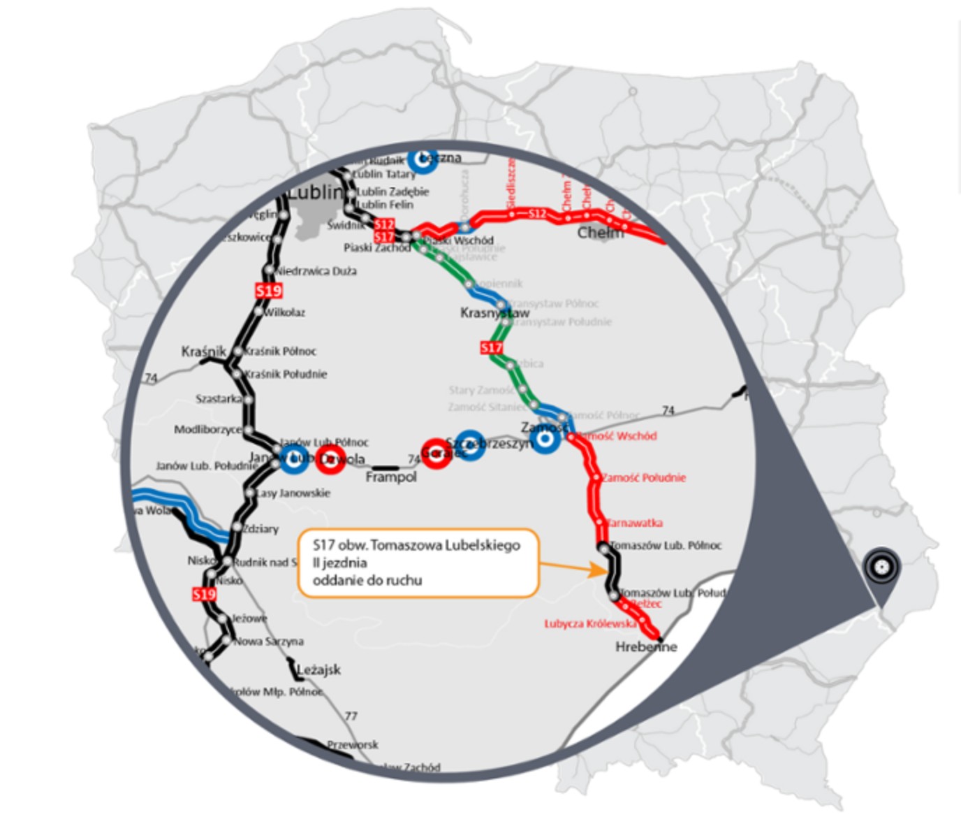 Fragment drogi ekspresowej S17 zyskał docelowy układ
