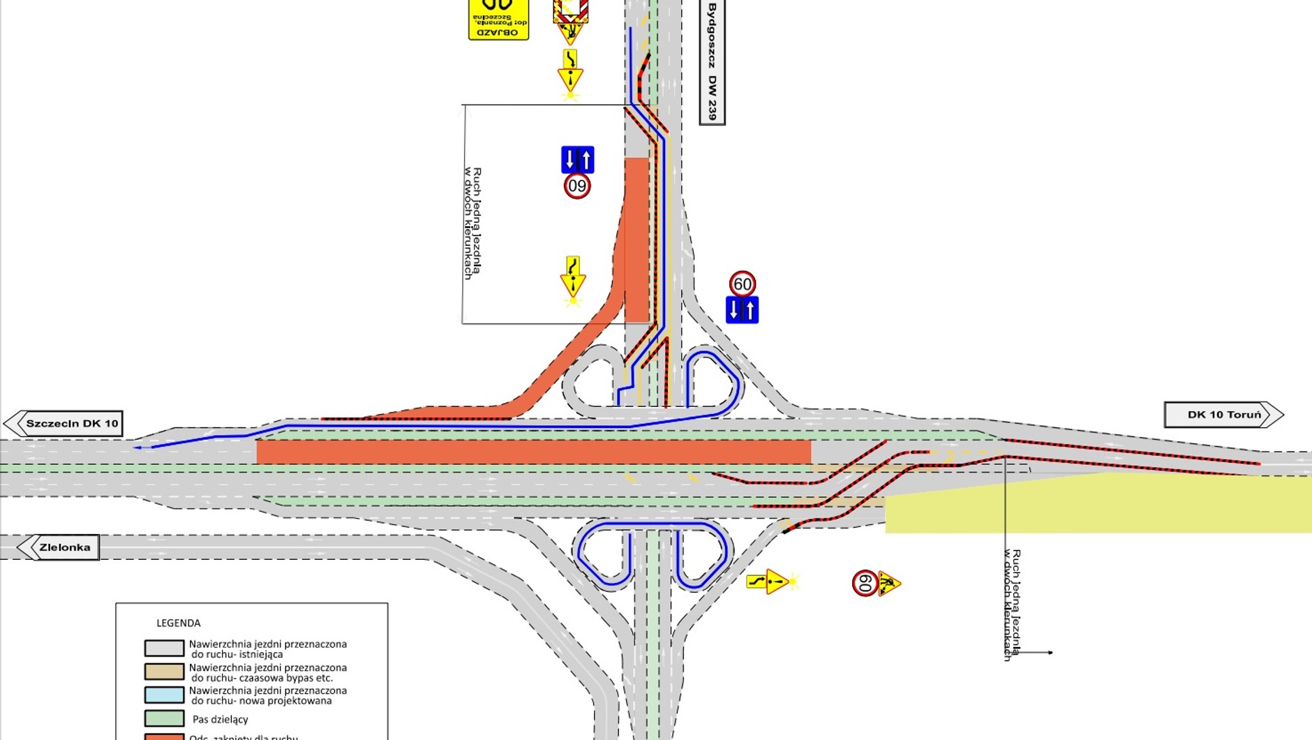 Zmiana organizacji ruchu na węźle Bydgoszcz Południe od 4 czerwca 2025 r.