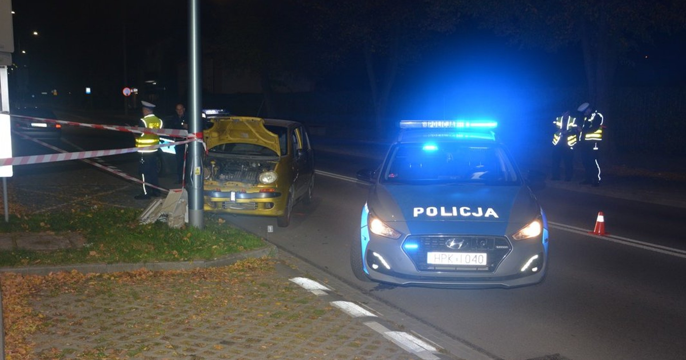 17-latek swój rajd ulicami Jasła zakończył na jednej z miejskich latarni