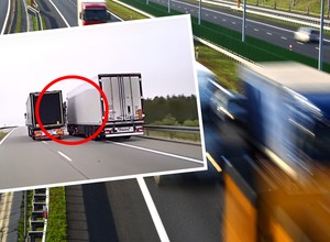 Pojedynek TIR-ów na autostradzie. Nikt nie chciał odpuścić [Nagranie]