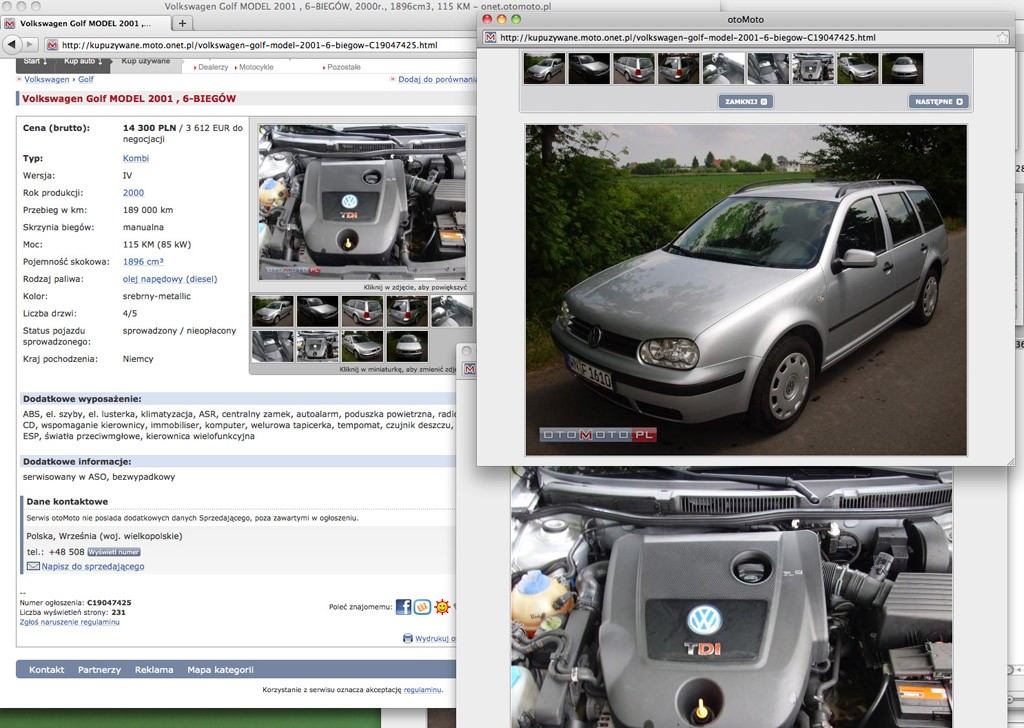 Szukamy auta z ogłoszenia. VW Golf: smutny samochód na lewych tablicach