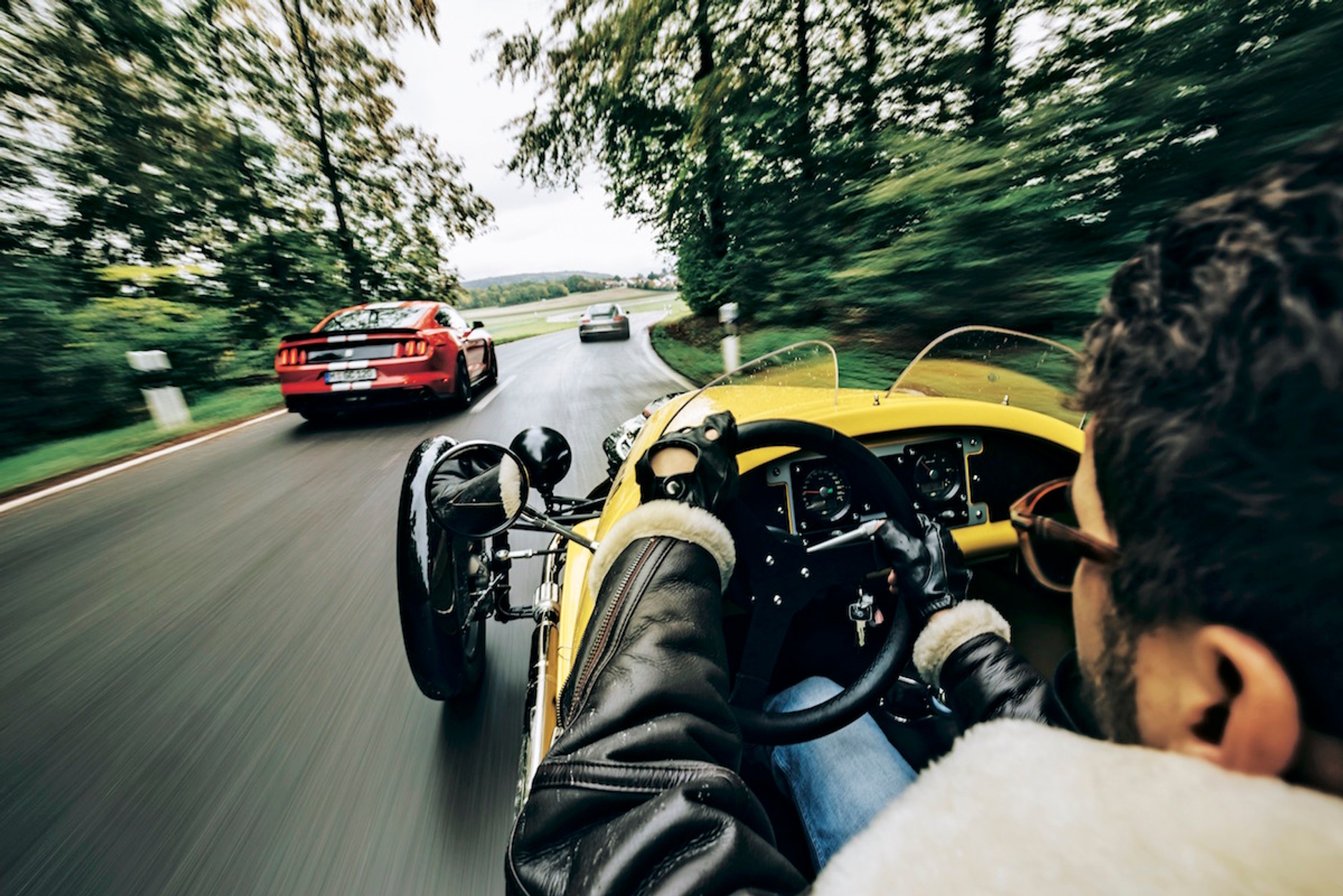 Porsche 911 R, Morgan 3 Wheeler i Ford Mustang Shelby GT350