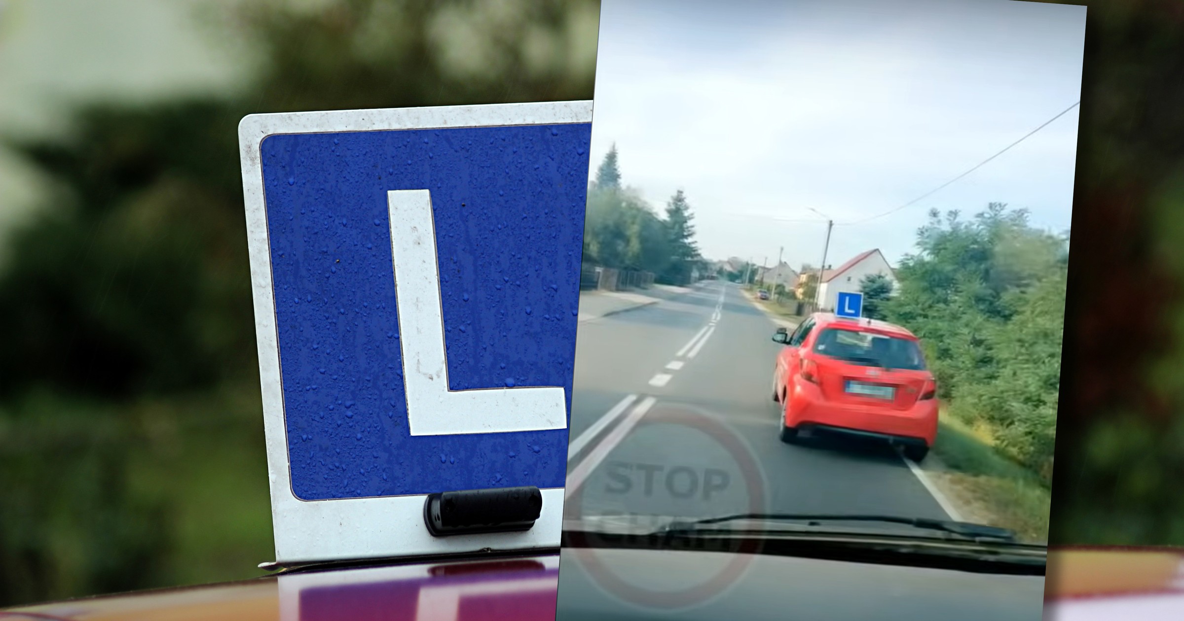 Kursant jeździ samochodem od prawej do lewej