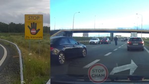 Jechał pod prąd na A1. Nadjechało nieoznakowane BMW i... zaskoczenie [WIDEO]