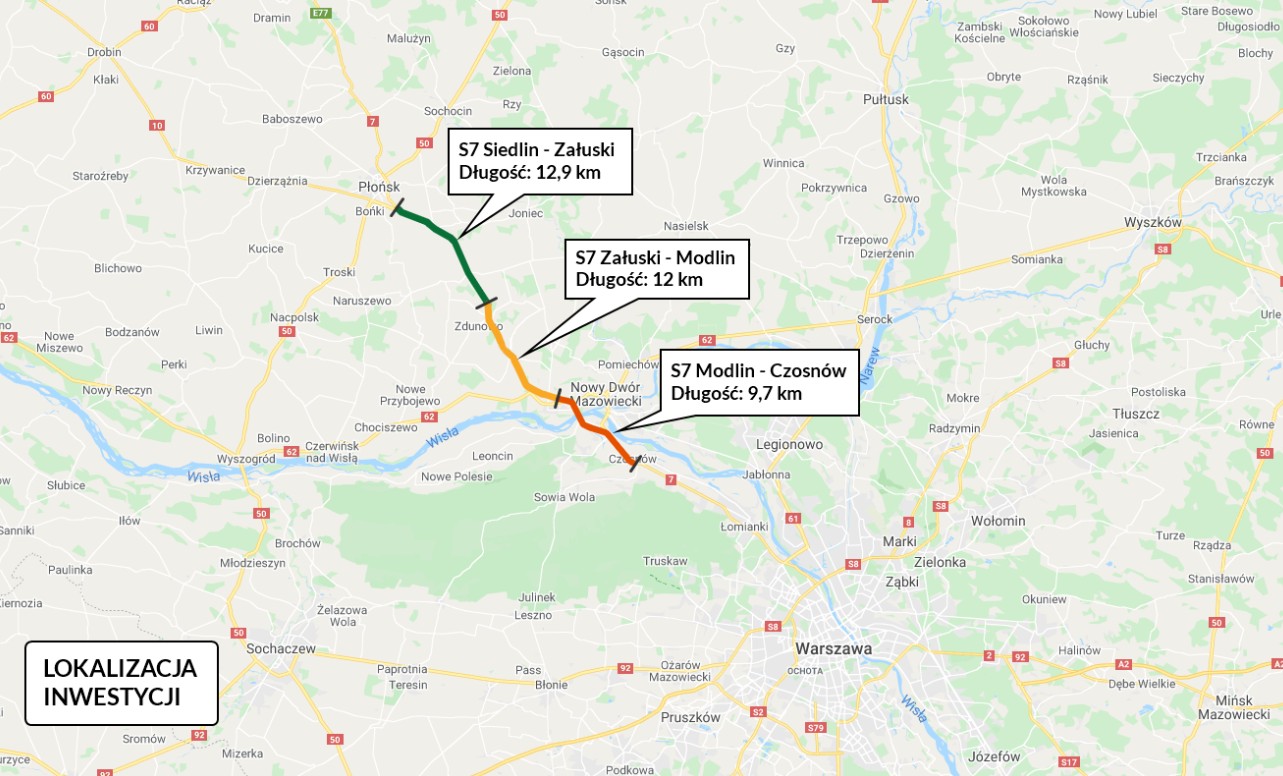 S7 na odcinku Płońsk - Czosnów
