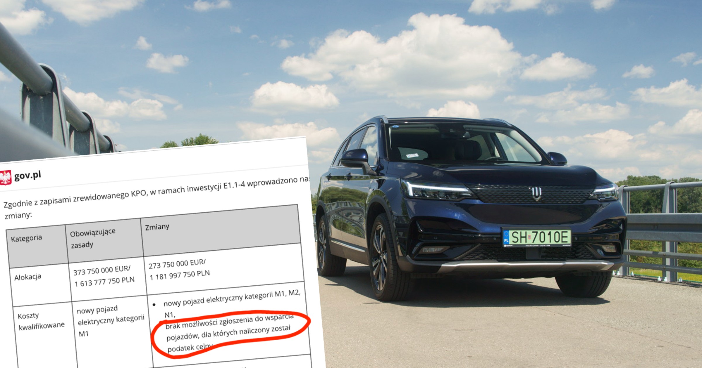 Auta, które podlegają opodatkowaniu cłem, nie będą objęte dopłatą z programu NaszEauto
