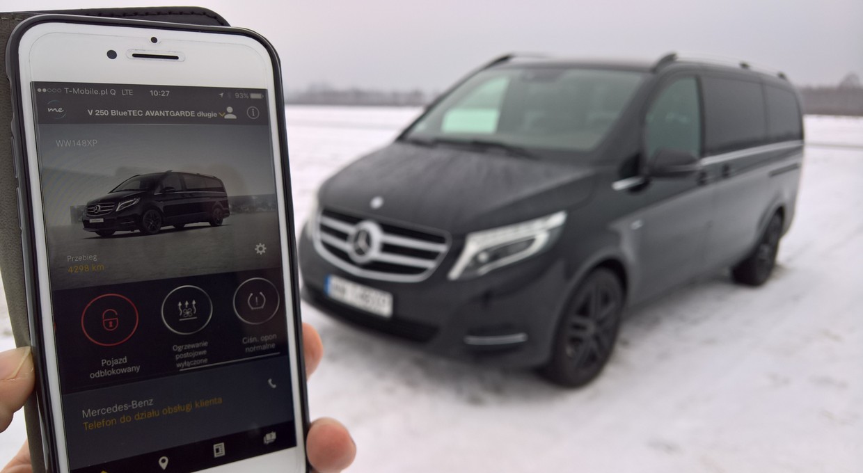Klasa V pod kontrolą smartfona. Test Mercedes Me